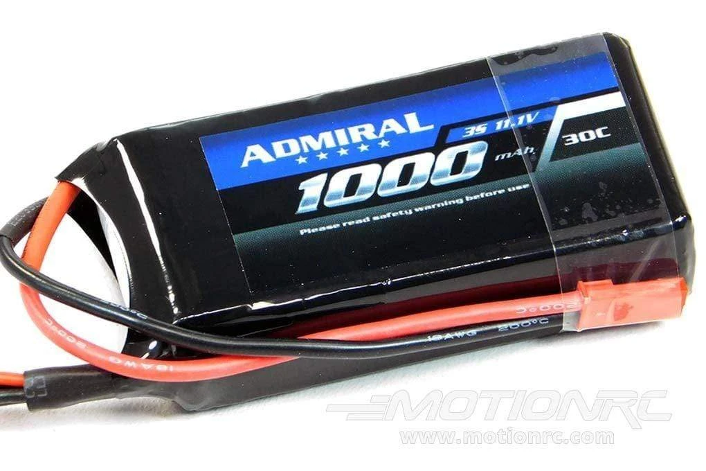 Admiral 1000mAh 3S 11.1V 30C LiPo Battery With JST Connector 2 Admiral 1000mAh 3S 11.1V 30C LiPo Battery With JST Connector - Image 2