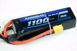 Admiral 1100mAh 6S 22.2V 30C LiPo Battery With XT60 Connector