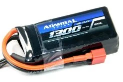 Admiral 1300mAh 3S 11.1V 25C LiPo Battery With T Connector
