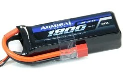 Admiral 1800mAh 3S 11.1V 30C LiPo Battery With T Connector