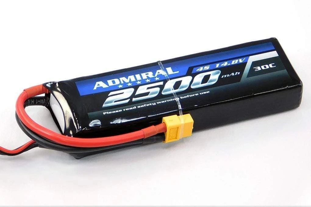 Admiral 2500mAh 4S 14.8V 30C LiPo Battery With XT60 Connector 1 Admiral 2500mAh 4S 14.8V 30C LiPo Battery With XT60 Connector