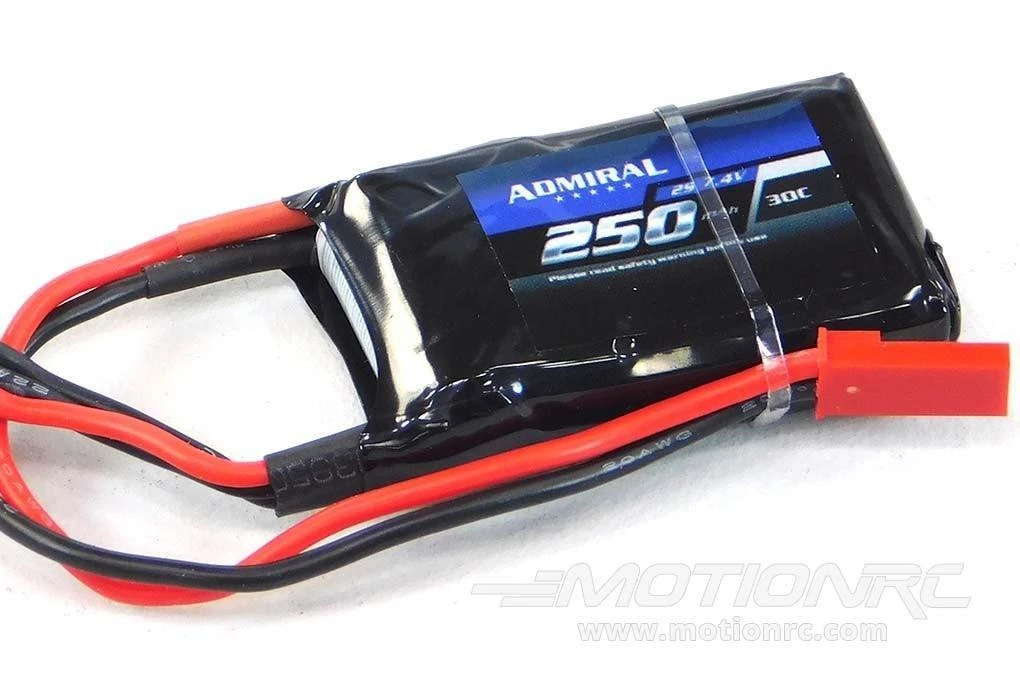 Admiral 250mAh 2S 7.4V 30C LiPo Battery With JST Connector 2 Admiral 250mAh 2S 7.4V 30C LiPo Battery With JST Connector - Image 2