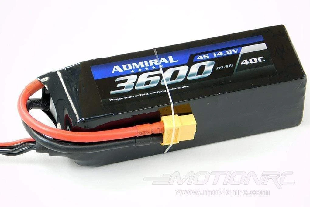 Admiral 3600mAh 4S 14.8V 40C LiPo Battery With XT60 Connector 2 Admiral 3600mAh 4S 14.8V 40C LiPo Battery With XT60 Connector - Image 2