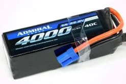 Admiral 4000mAh 6S 22.2V 40C LiPo Battery With EC5 Connector