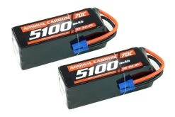 Admiral Carbon 5100mAh 6S 22.2V 70C LiPo Battery With EC5 Connector Multi-Pack (2 Batteries)