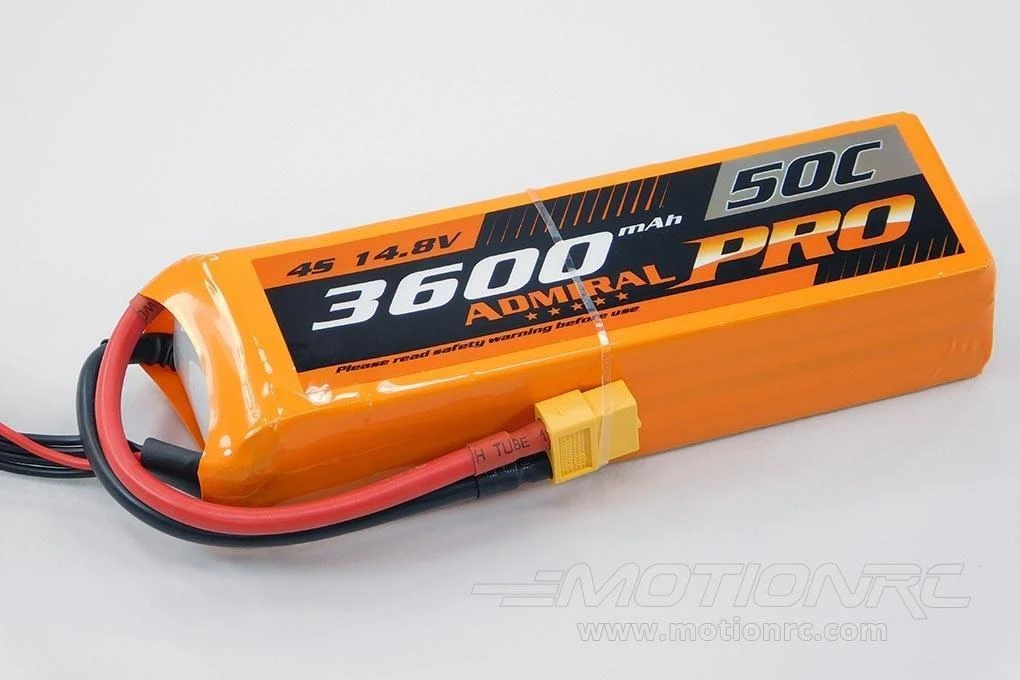 Admiral Pro 3600mAh 4S 14.8V 50C LiPo Battery With XT60 Connector 2 Admiral Pro 3600mAh 4S 14.8V 50C LiPo Battery With XT60 Connector - Image 2