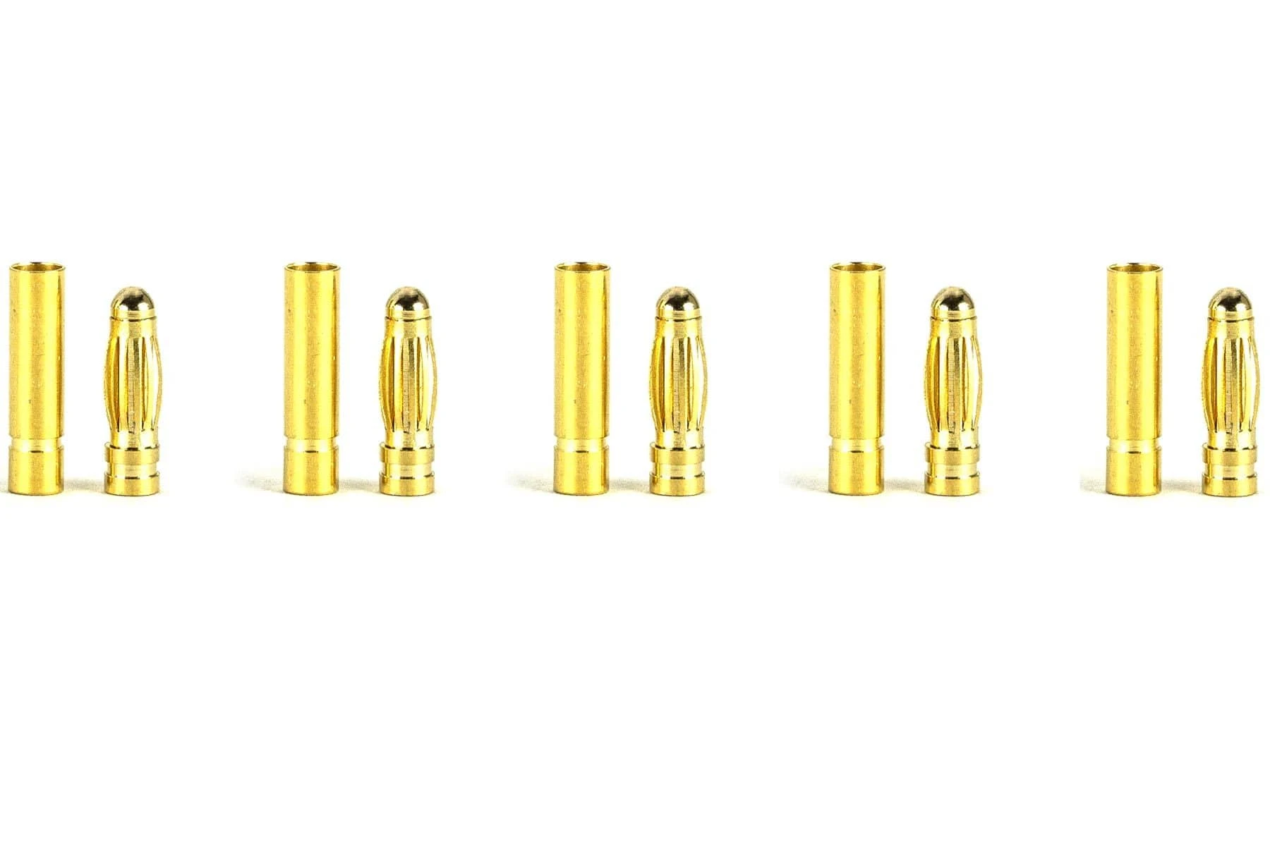 BenchCraft 3mm Gold Bullet ESC And Motor Connectors (5 Pairs) 1 BenchCraft 3mm Gold Bullet ESC And Motor Connectors (5 Pairs)